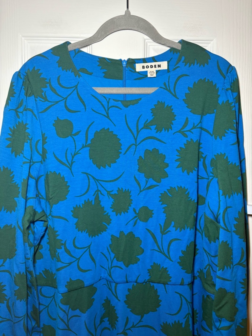 Boden Blue Silhouette Sprig Crew Neck Ponte Midi Dress US 20 - Picture 5 of 8
